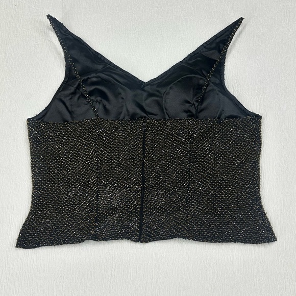 Scala Black silk Camisole beaded with gold and iridescent eye catching Sparkle 💖 - Picture 4 of 10